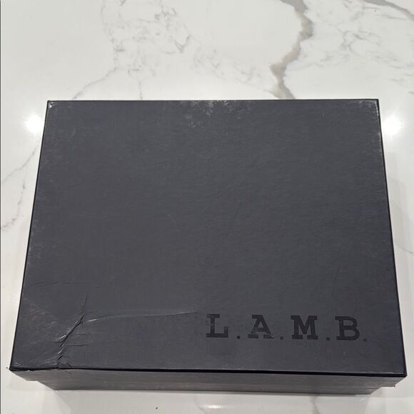 L.A.M.B. Navy and Silver Suede, Leather and Metal Heels - Picture 6 of 16